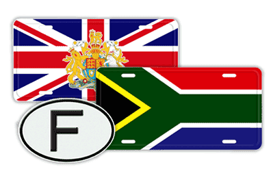 Flag Custom License Plates/Oval ID
