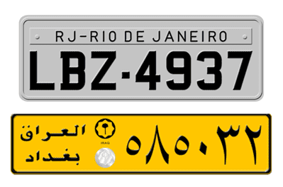 International Custom License Plates