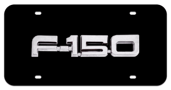 F-150 CHROME NAME 3D BLACK LICENSE PLATE