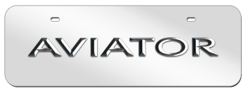 AVIATOR CHROME NAME 3D MIRROR MID-SIZE LICENSE PLATE