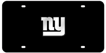 NEW YORK GIANTS NFL (NATIONAL FOOTBALL LEAGUE) CHROME EMBLEM 3D BLACK LICENSE PLATE