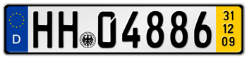 GERMAN TEMPORARY LICENSE PLATE ISSUED FROM JANUARY 1, 1994 TO PRESENT - 