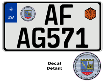 NATO LICENSE PLATE FOR VEHICLES IN GERMANY -