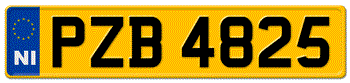NORTHERN IRELAND EURO (EEC) REAR LICENSE PLATE ISSUED AFTER SEPTEMBER 2001 TO PRESENT FOR YOUR AUSTIN, BENTLEY, JAGUAR, LAND ROVER, MINI, MG OR ROLLS ROYCE -