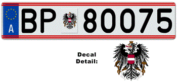 AUSTRIA(POLIZEI) LICENSE PLATE EURO (EEC)-- 