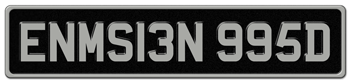 BRITAIN/UK EURO 12 CHARACTER BLACK AND SILVER LICENSE PLATE - FOR YOUR AUSTIN, BENTLEY, JAGUAR, LAND ROVER, MINI, MG OR ROLLS ROYCE -
