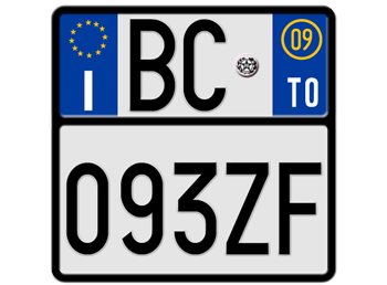 ITALY MOTORCYCLE LICENSE PLATE TORINO (TO) 09 - 