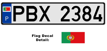 PORTUGAL EUROSTYLE LICENSE PLATE -- 