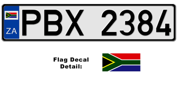 SOUTH AFRICA EUROSTYLE LICENSE PLATE -- 