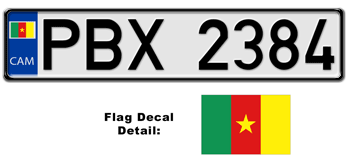 CAMEROON EUROSTYLE LICENSE PLATE -- 
