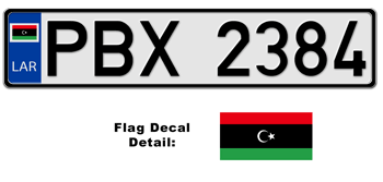 LIBYA EUROSTYLE LICENSE PLATE -- 