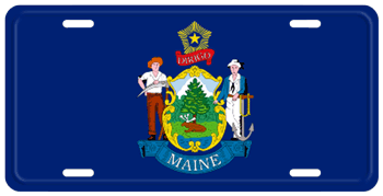 MAINE STATE FLAG LICENSE PLATE