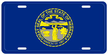 NEBRASKA STATE FLAG LICENSE PLATE