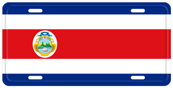 COSTA RICA FLAG AND COAT OF ARMS LICENSE PLATE