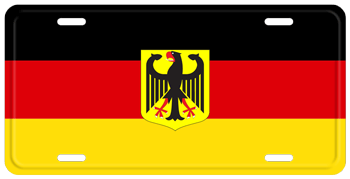 GERMAN FLAG WITH COAT OF ARMS LICENSE PLATE