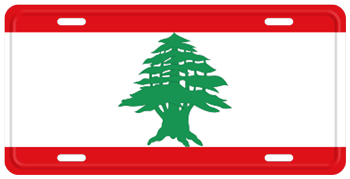 LEBANON FLAG LICENSE PLATE