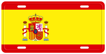 SPAIN FLAG (WITH SHIELD) LICENSE PLATE