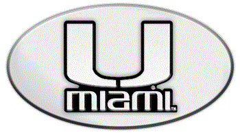 MIAMI NCAA (NATIONAL COLLEGIATE ATHLETIC ASSOCIATION) EMBLEM 3D OVAL TRAILER HITCH COVER