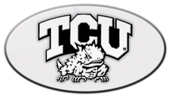 TEXAS CHRISTIAN NCAA (NATIONAL COLLEGIATE ATHLETIC ASSOCIATION) EMBLEM 3D OVAL TRAILER HITCH COVER