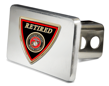 RETIRED MARINES EMBLEM 3D TRAILER HITCH COVER