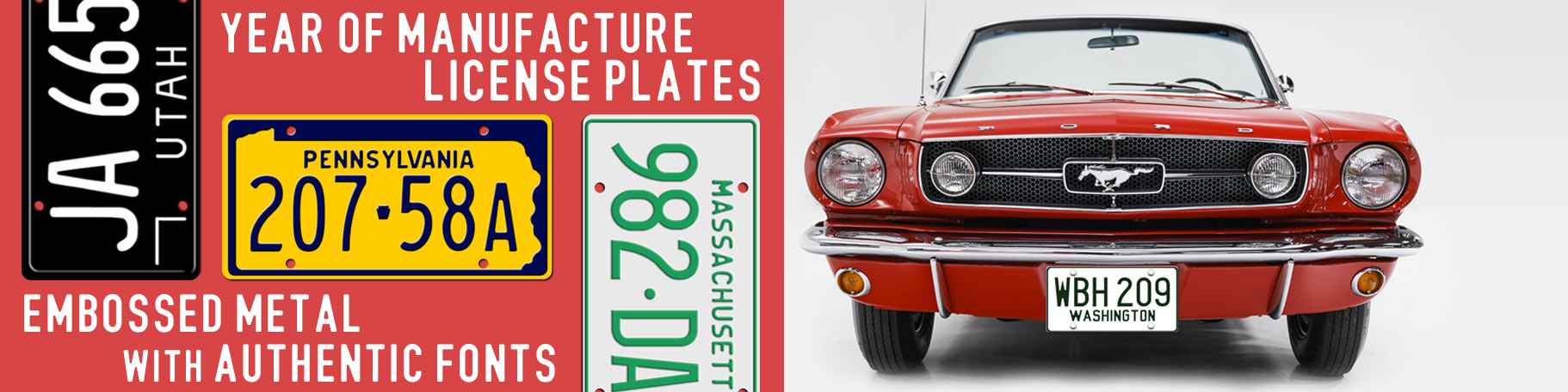 Custom license plates - personalized plates for your collector car, vintage automobile, or hot rod