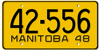 1948 MANITOBA LICENSE PLATE - 