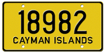 CAYMAN ISLANDS PRIVATE AUTO LICENSE PLATE -