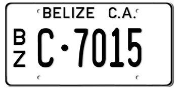 BELIZE AUTO LICENSE PLATE ISSUED IN 1989 -