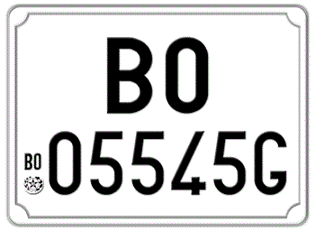 ITALY EURO SQUARE LICENSE PLATE PROVINCE OF BOLOGNA ISSUED BETWEEN 1977 TO 1994. - 