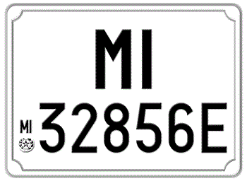 ITALY EURO SQUARE LICENSE PLATE PROVINCE OF MILAN ISSUED BETWEEN 1977 TO 1994. - 