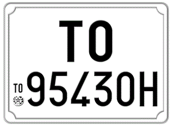 ITALY EURO SQUARE LICENSE PLATE PROVINCE OF TORINO ISSUED BETWEEN 1977 TO 1994. - 