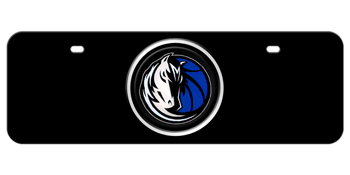 DALLAS MAVERICKS NBA (NATIONAL BASKETBALL ASSOCIATION) COLOR EMBLEM 3D BLACK MID-SIZE LICENSE PLATE