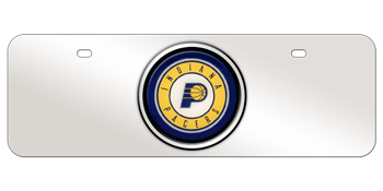 INDIANA PACERS NBA (NATIONAL BASKETBALL ASSOCIATION) COLOR EMBLEM 3D MIRROR MID-SIZE LICENSE PLATE