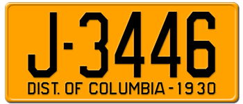 1930 DISTRICT OF COLUMBIA STATE LICENSE PLATE - 