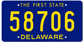 1970 DELAWARE STATE LICENSE PLATE--PRINTED WITH YOUR CUSTOM NUMBER