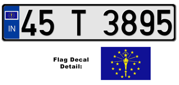 INDIANA EUROSTYLE LICENSE PLATE -- 