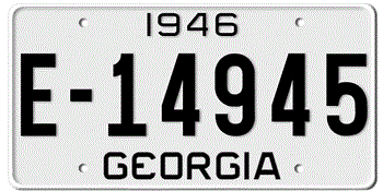 1946 GEORGIA STATE LICENSE PLATE--
