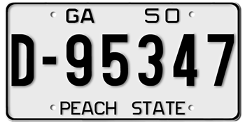 1950 GEORGIA STATE LICENSE PLATE--