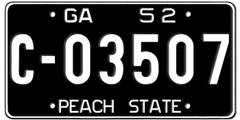 1952 GEORGIA STATE LICENSE PLATE--