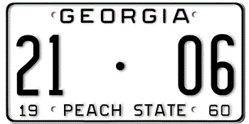 1960 GEORGIA STATE LICENSE PLATE--