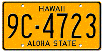 1969 HAWAII STATE LICENSE PLATE-- - This plate also used in years 70, 71, 72, 73, 74, and 1975