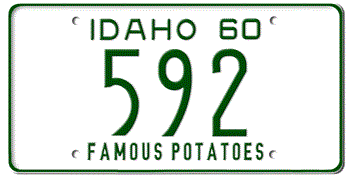1960 IDAHO STATE LICENSE PLATE--