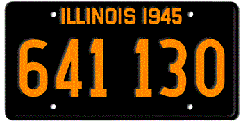 1945 ILLINOIS STATE LICENSE PLATE--
