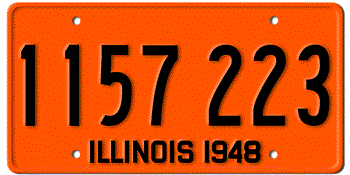 1948 ILLINOIS STATE LICENSE PLATE--