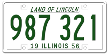 1956 ILLINOIS STATE LICENSE PLATE - 