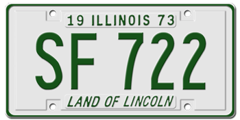 1973 ILLINOIS STATE LICENSE PLATE - 