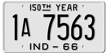1966 INDIANA STATE LICENSE PLATE--