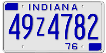 1976 INDIANA STATE LICENSE PLATE--