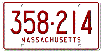 1973 MASSACHUSETTS STATE LICENSE PLATE-- - This plate was also used in 74, 75, and 1976