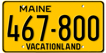 1969 MAINE STATE LICENSE PLATE-- - This plate also used in years 70, 71, 72, and 73